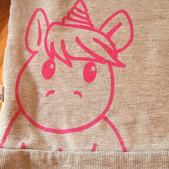 Grey/pink unicorn crew neck sweatshirt - Picture 5 of 5